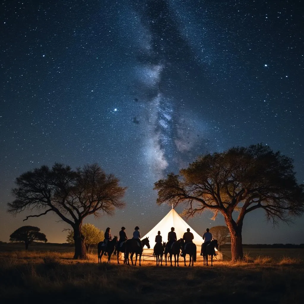 Fogata nocturna en la Pampa